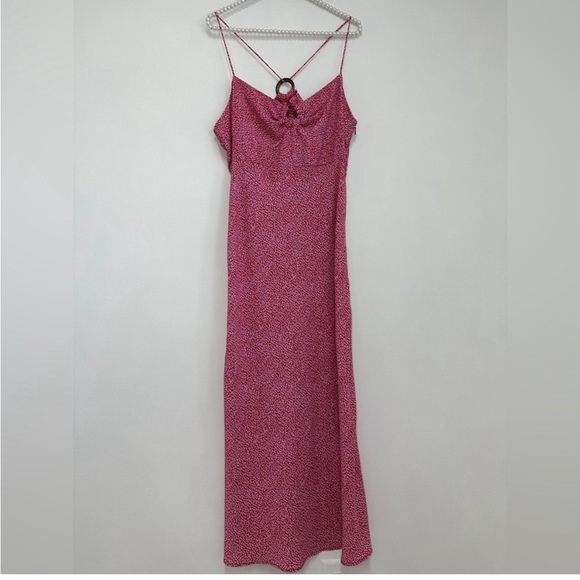 Zara Animal Print Midi Dress in Pink - Picture 2 of 2